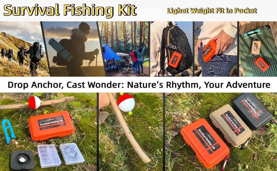 Survival Fishing Kit Pocket-Sized Emergency Tackle Box for Outdoor Adventure