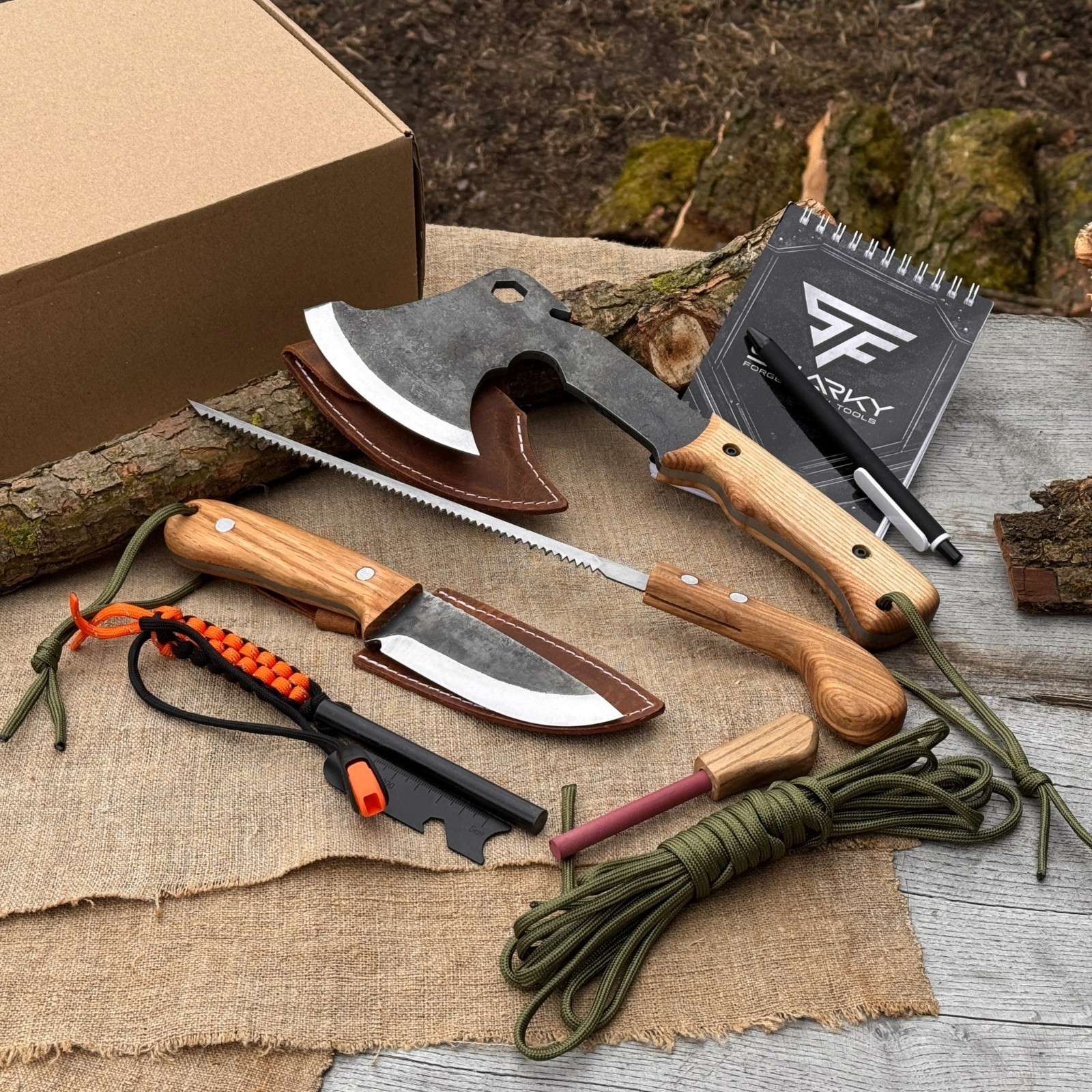 Sharky Camping Kit Bushcraft Gear Set for Hiking, Fishing, Survival, Outdoor Use