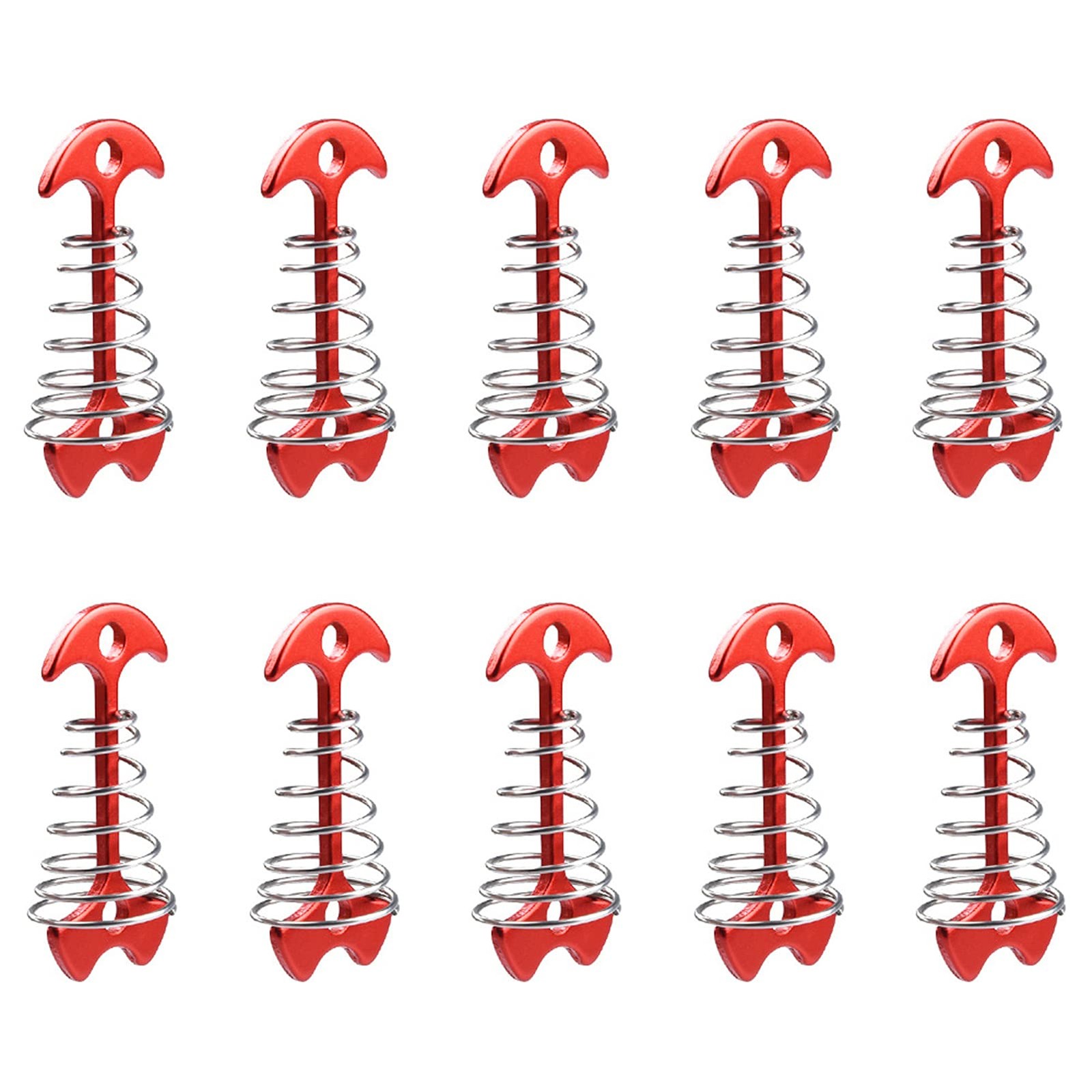 Alnicov 10Pcs Deck Plank Board Tent Stakes,Fishbone Anchor Pegs with red