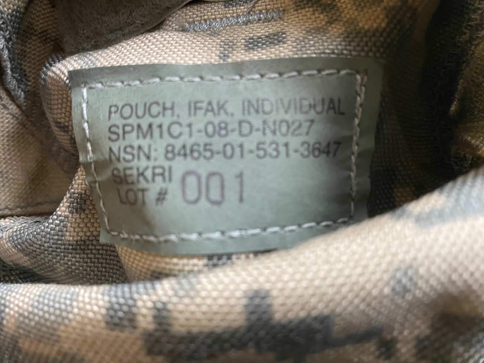 US Military MOLLE II IFAK Pouch w/ INSERT – ACU IMPROVED First Aid Kit