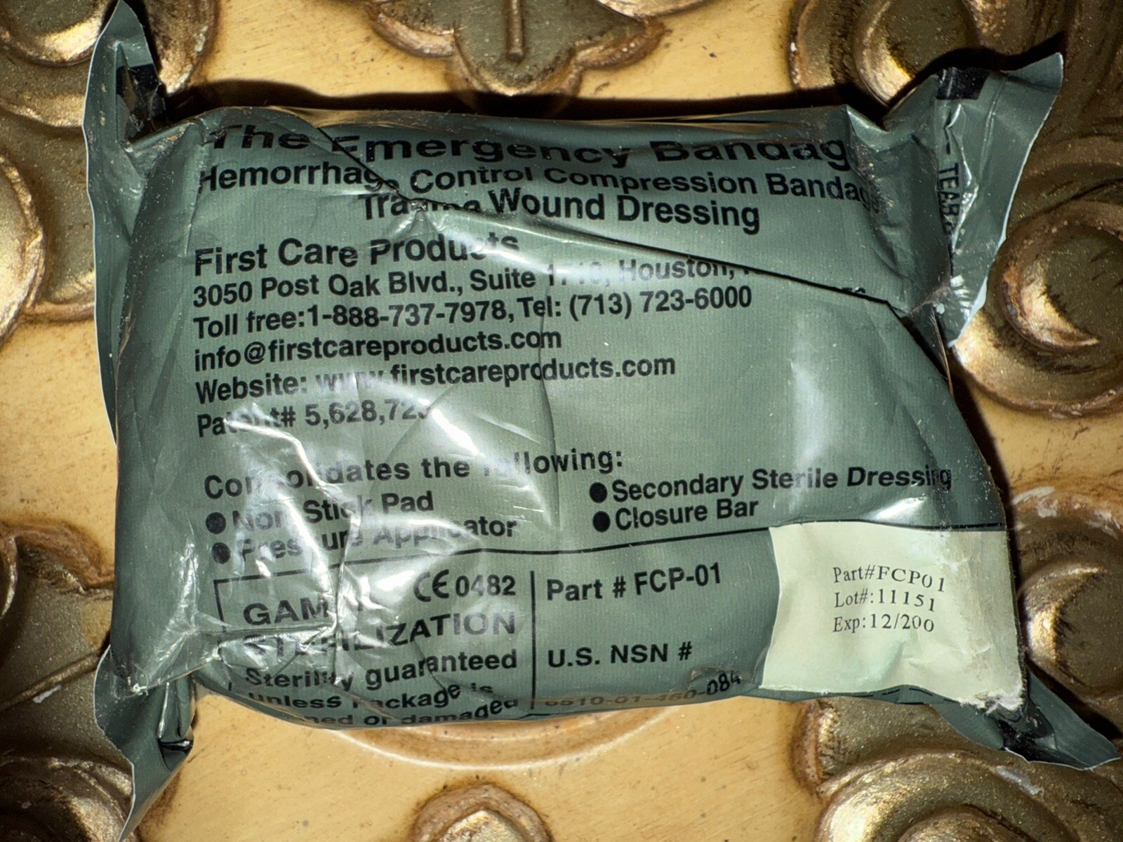 First Care Products Military 4″ Emergency Compression Bandage EXP 12/200