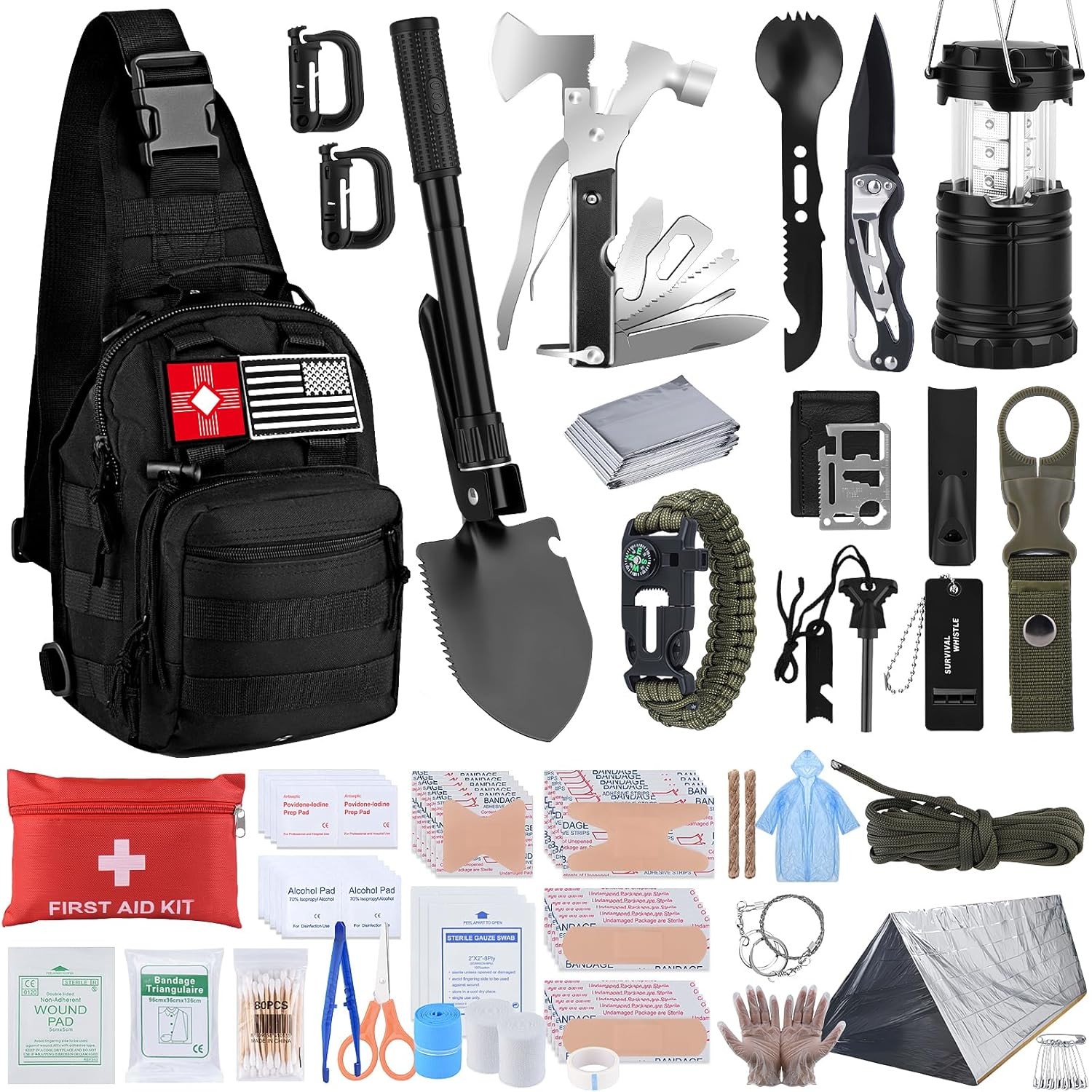 Survival Kit 251pcs Emergency Survival Gear Kit Gift for Men Women Christmas