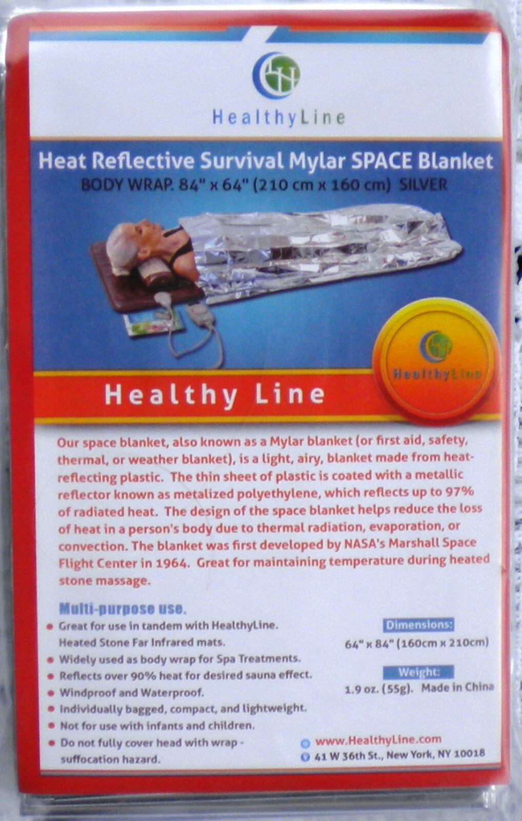 5 PACK EMERGENCY FOIL BLANKET/SURVIVAL/INSULATING/MYLAR/THERMAL HEAT/HEALTHYLINE