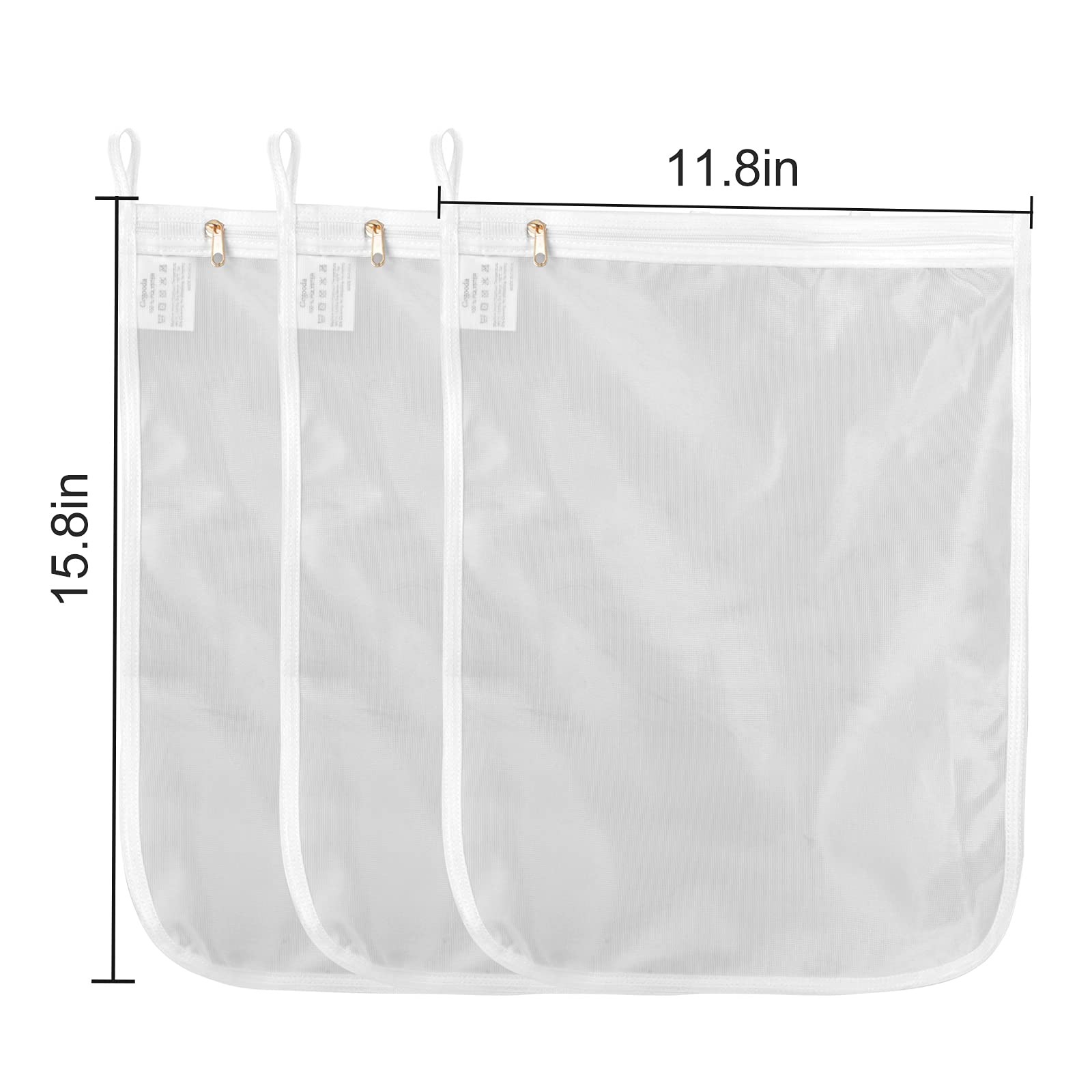 GOGOODA Delicates Laundry Bags, Fine Mesh Wash Bag 3 set (3 Medium), White