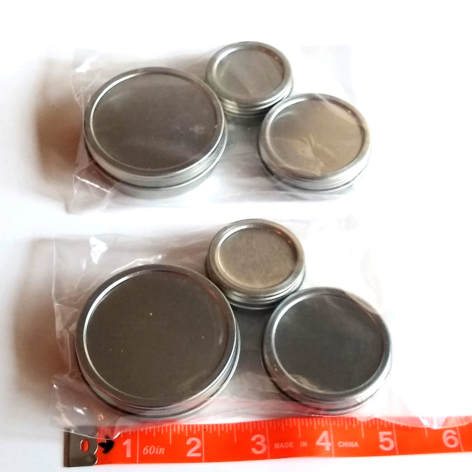 18 Metal Round Tins w Screw On Lids 3 Varied Sizes NEW Sealed Pkgs