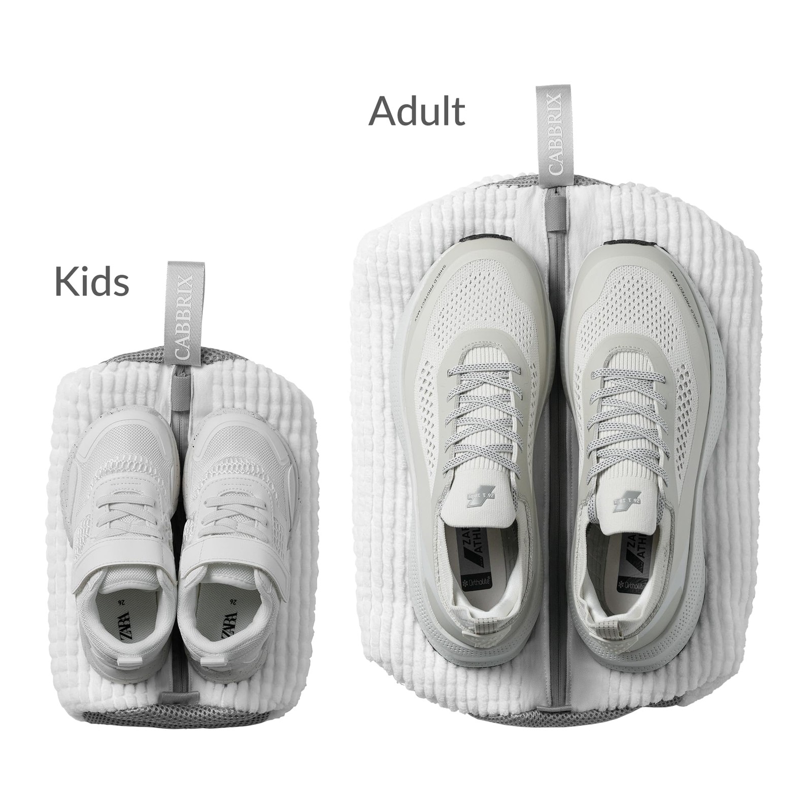 Shoe Washing Machine Bag, 2pcs Cabbirx Laundry Bag for Kids, White