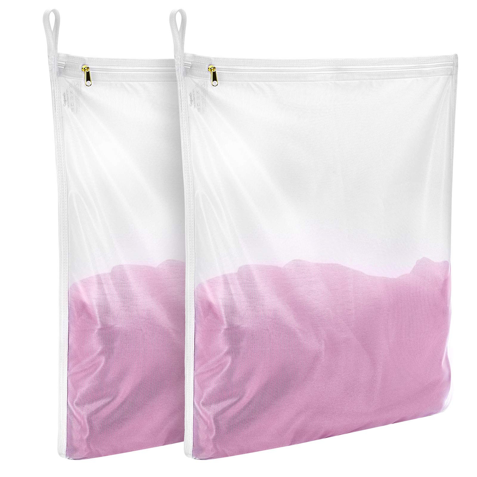 GOGOODA Delicates Laundry Bags, Fine Mesh Wash Bag for 2 Set(2 Large), White