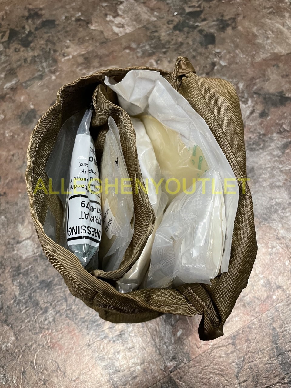 USMC Military H&H Coyote MOLLE IFAK First Aid Kit w/ Supplies No TOURNIQUET