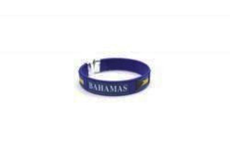 Bahamas Blue Country Flag Flexible Adult C Bracelet Wristband.. 2.5 Inches in Di