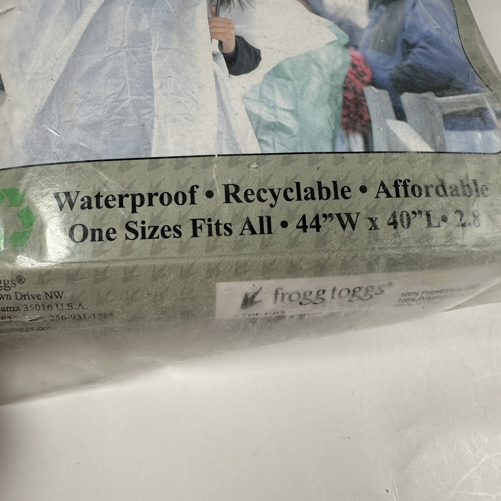Frogg Toggs Adult Poncho Ultra Lite “One Size Fits All” 44″W x 40″L Clear