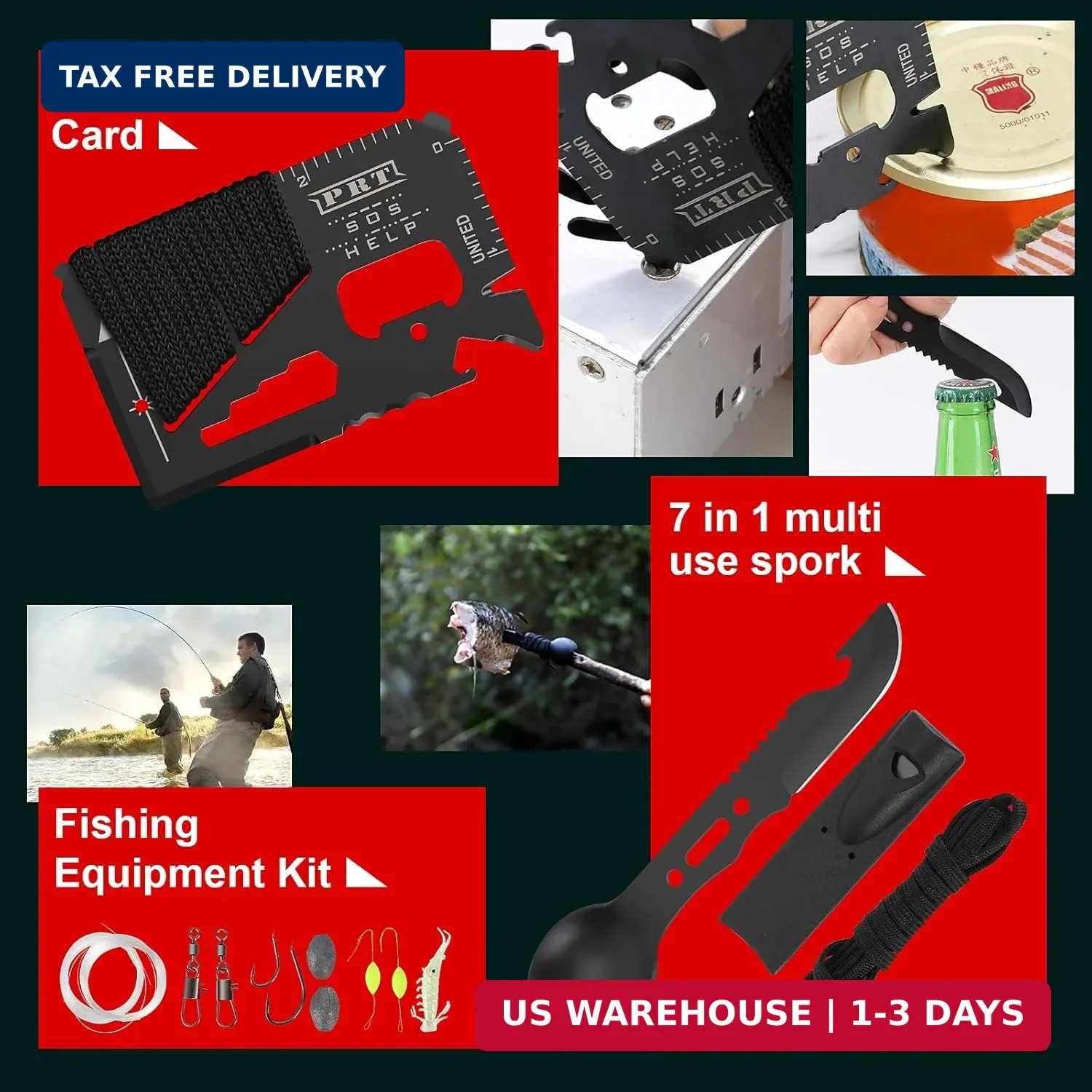 PIXATO Survival Kits, Survival Gear and Equipment 116-in-1, Emergency Kit with F