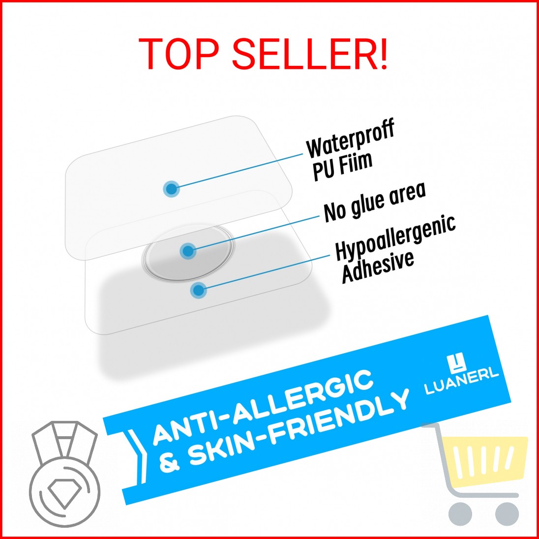 Waterproof Sticker for Freestyle Libre 3 Sensor Covers-50 PCS Waterproof for Fre