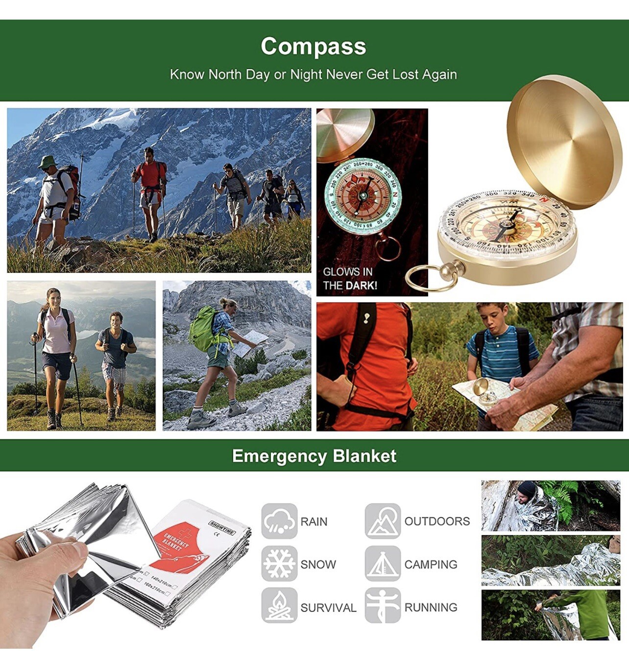 28 In 1 Survival Gear Kit Equipment Outdoors Camping Hiking Supplies Men Dad