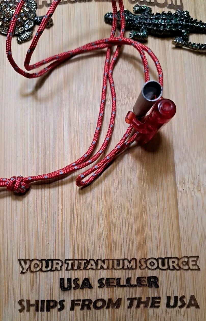 Small Titanium Alloy Whistle With Lanyard