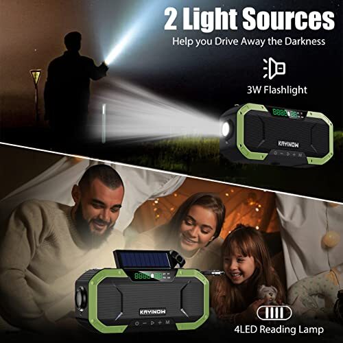 Emergency Radio Waterproof Bluetooth Speaker,Portable AM FM NOAA Weather green