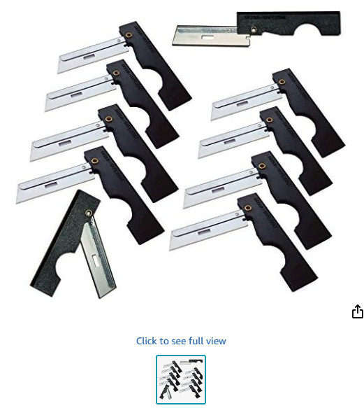 Folding Utility Razor 10-pack for Survival & First Aid Kits Black
