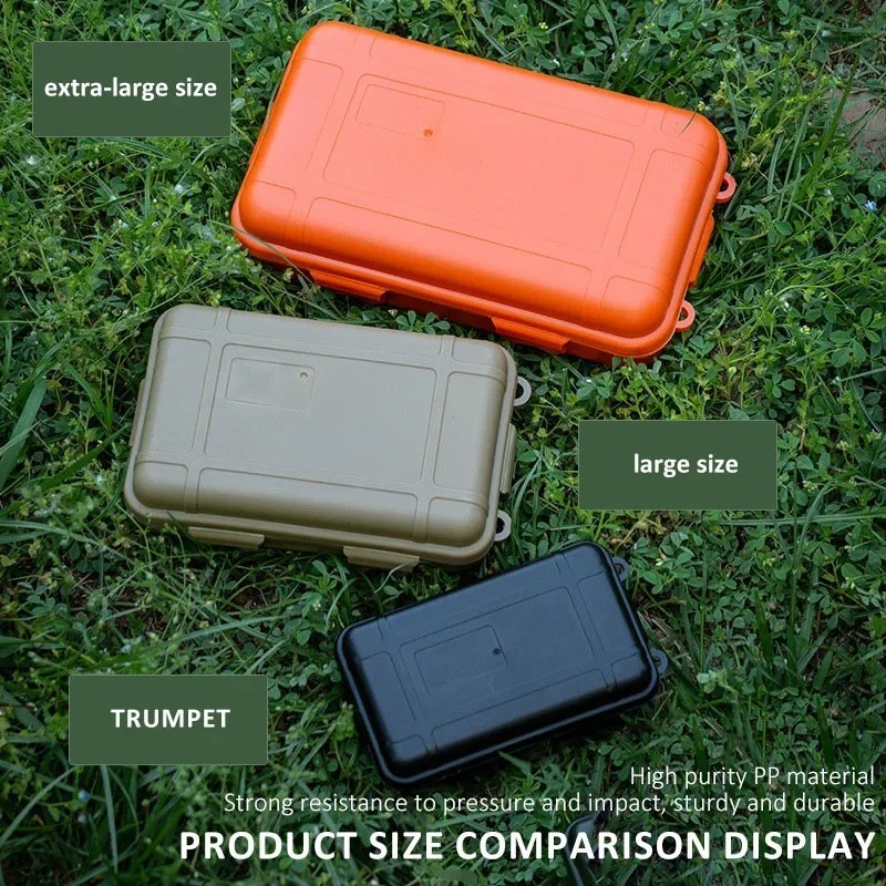 1pc EDC Waterproof Survival Storage Box Outdoor Camping Shockproof Case – NEW