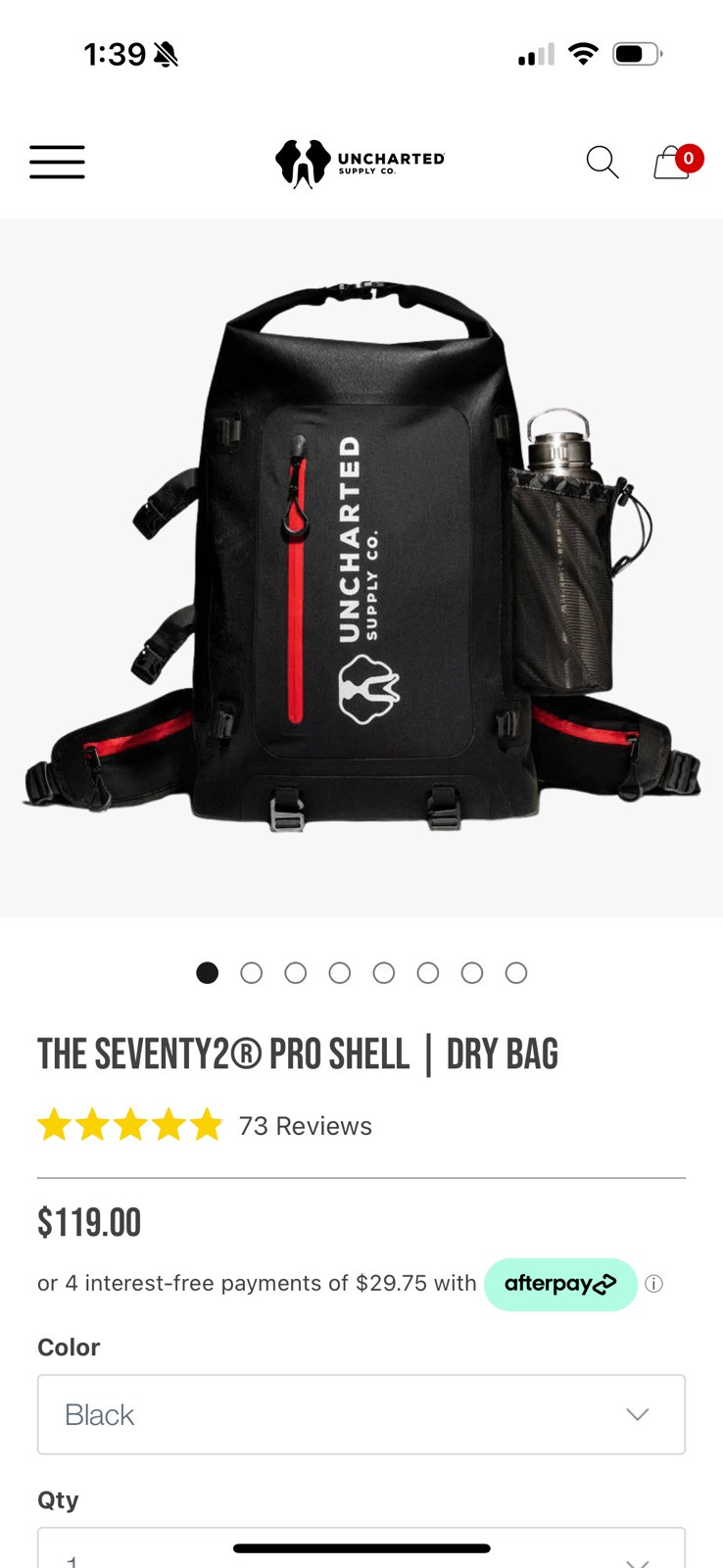 Uncharted Supply Co. Survival Bag Only (contents Not Incl.) Black- New Cond.