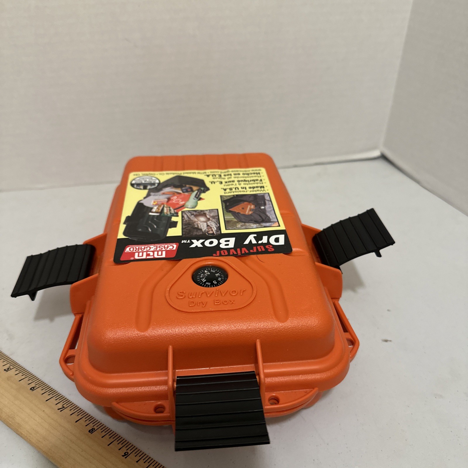 Orange MTM Survivor Dry Box with O-Ring Seal Compass Made In The Usa