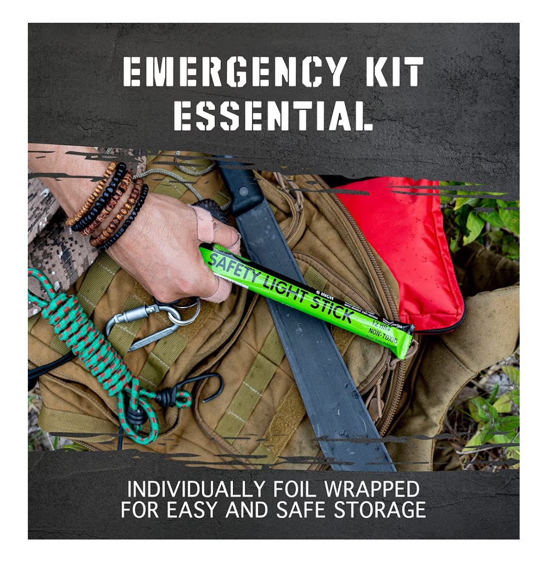 Emergency Glow Sticks 12 Pack | 12-Hour Light Power Outage Camping Safety