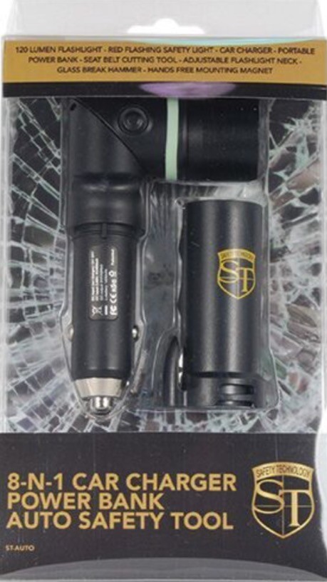 8 n 1 Car SAFETY Device Tool EMERGENCY Glass Break Phone Charger Power Bank AUTO