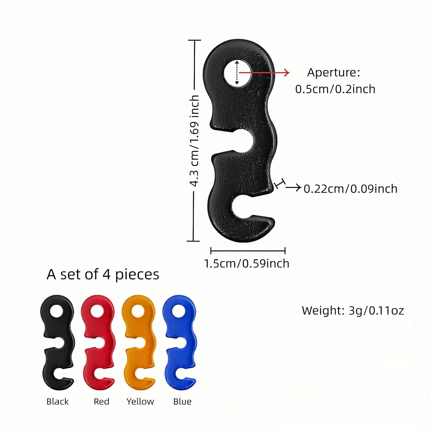Set of 4 Lightweight Aluminum Guyline Tensioners – Effortless Adjustment