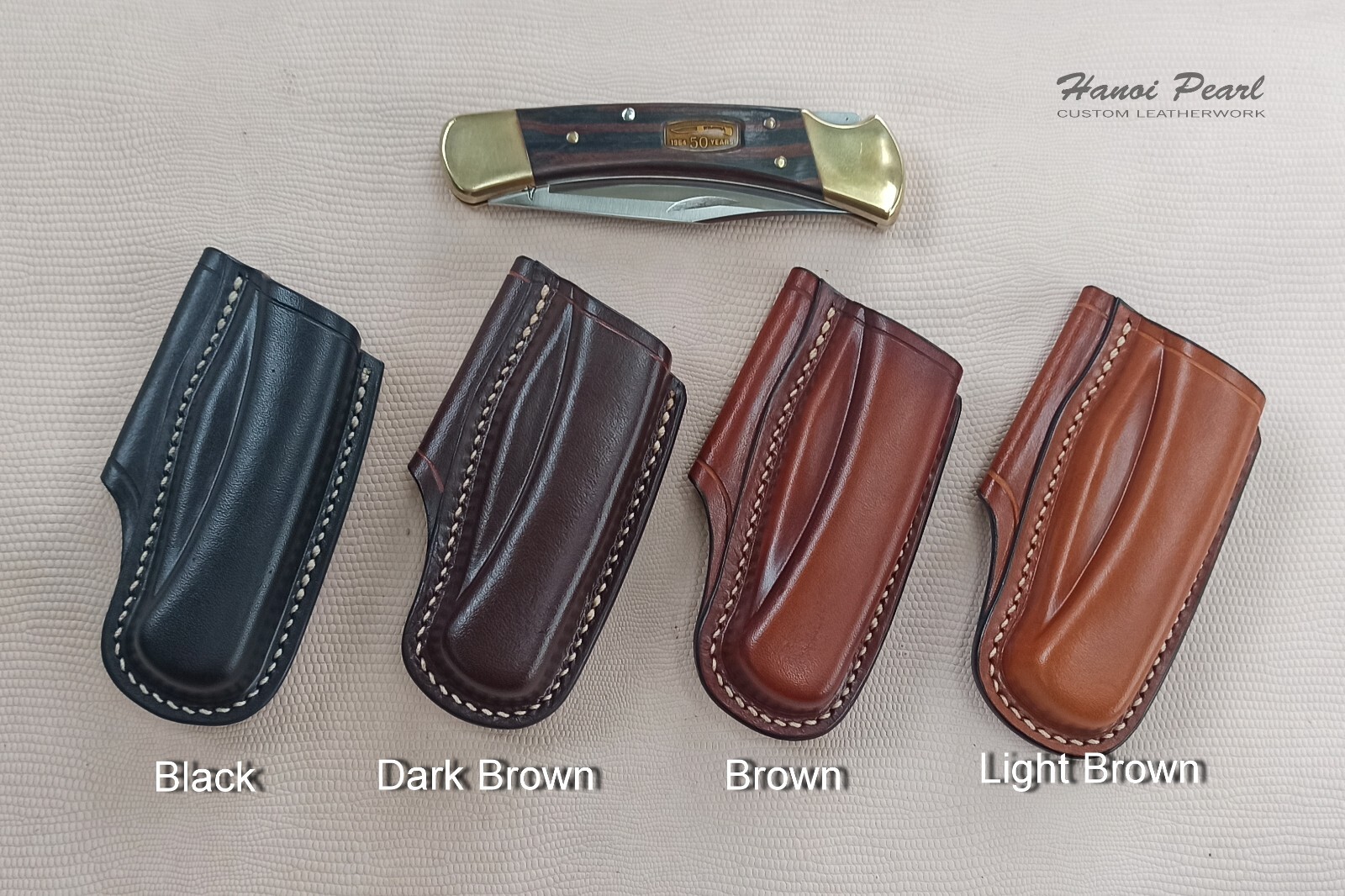 Buck 110 Custom Sheath | Strongside Horizontal Carry Leather Sheath