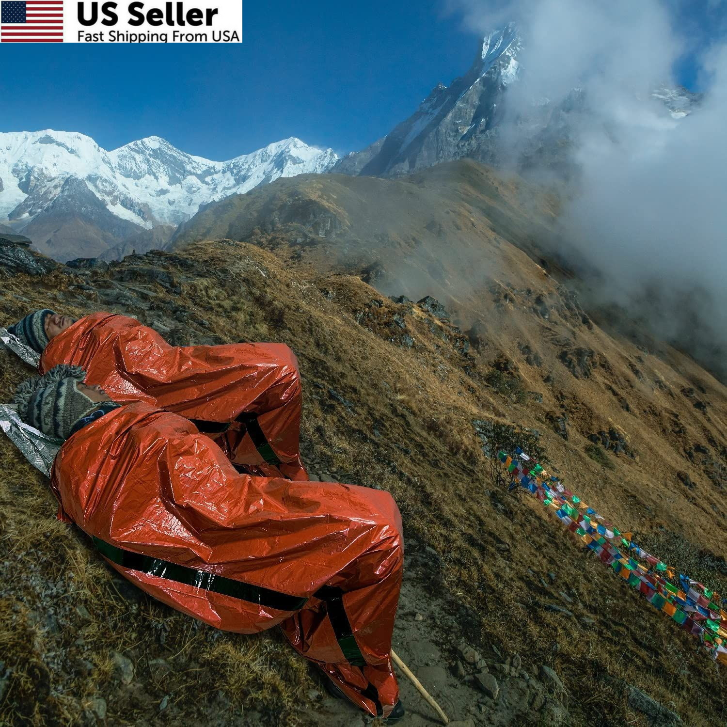 Leberna Emergency Sleeping Bag Survival 2 Pack | 2 Bags, Silver