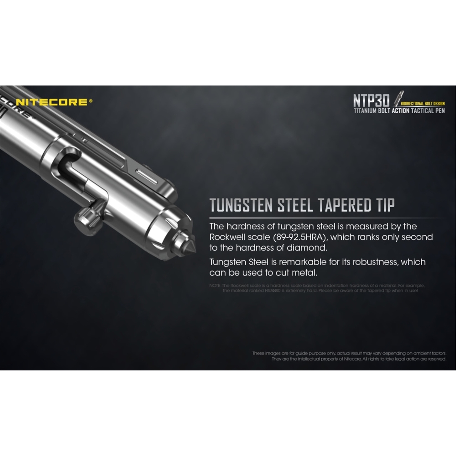 ~NEW~ Nitecore NTP30 Titanium Bidirectional Bolt Action Tactical Pen