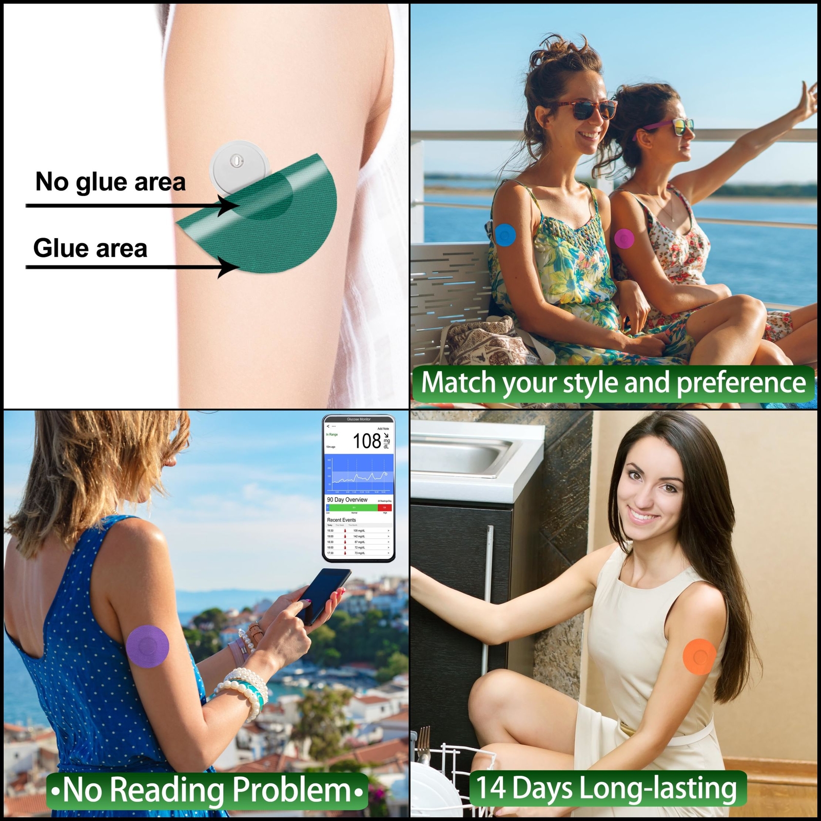 Waterproof Libre 3 Sensor Covers, 20Pack Freestyle Adhesive Patches for Libre 3.