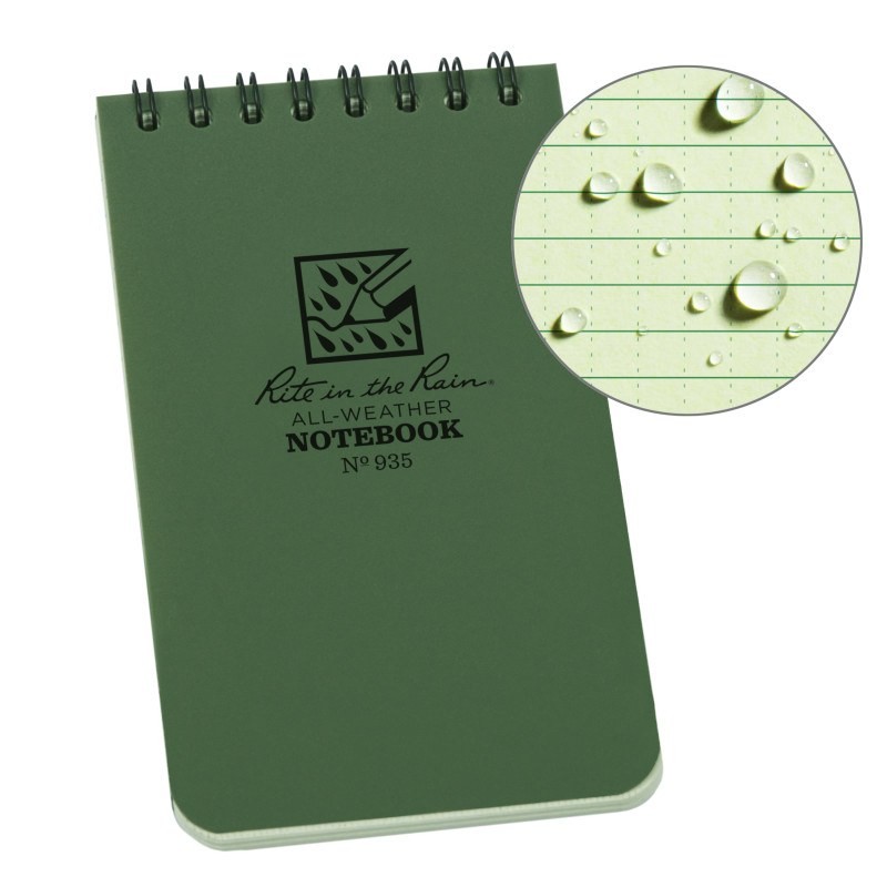 Rite in the Rain 3″ X 5″ Top-Spiral Notebook – Green – 935 – New