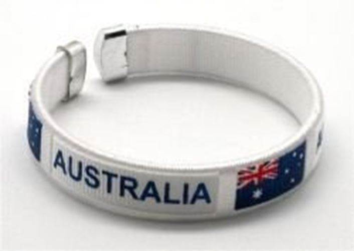 Australia White Country Flag Flexible Adult C Bracelet Wristband… 2.5 Inches i