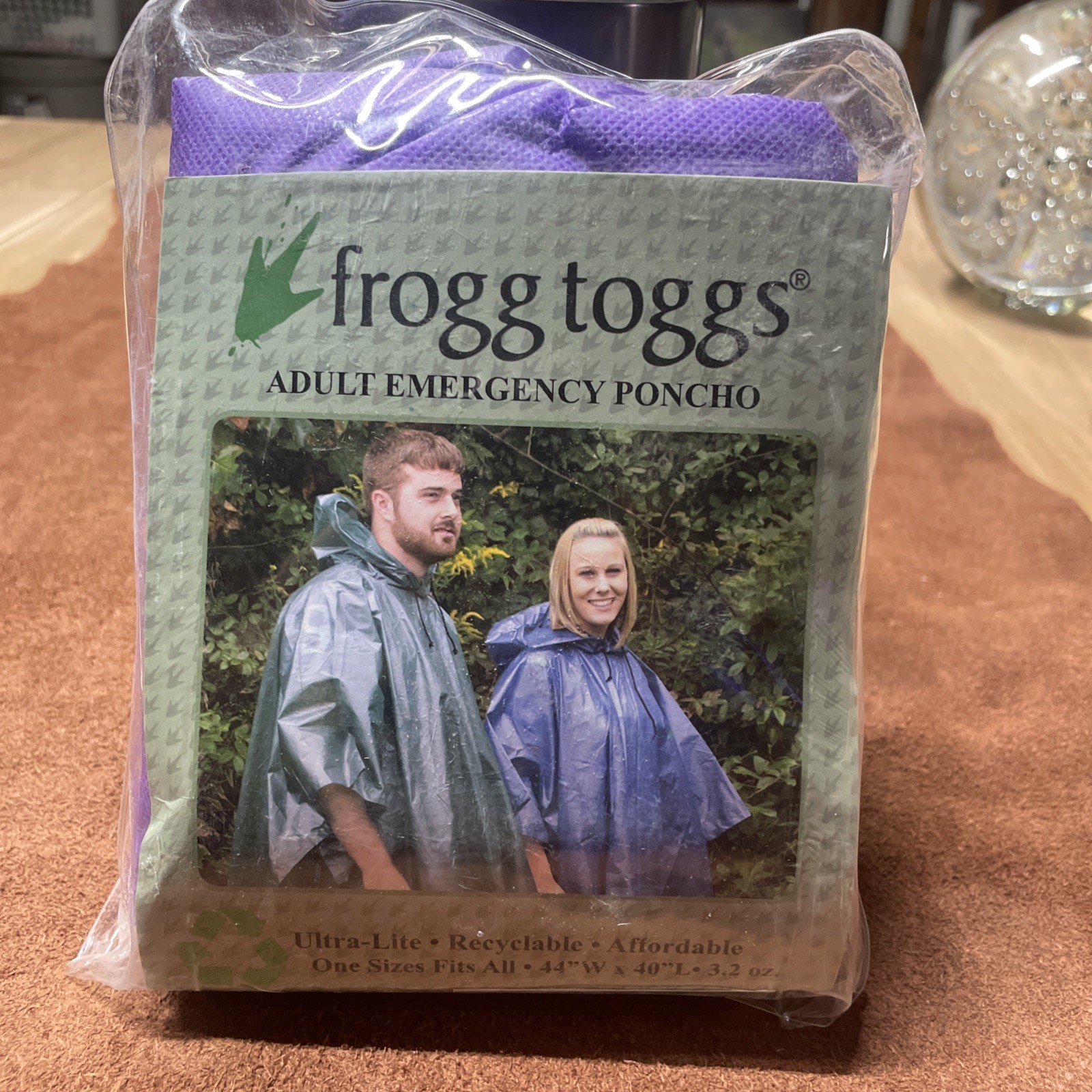 Frogg Toggs Purple Adult Emergency Poncho 1 Size Fits All