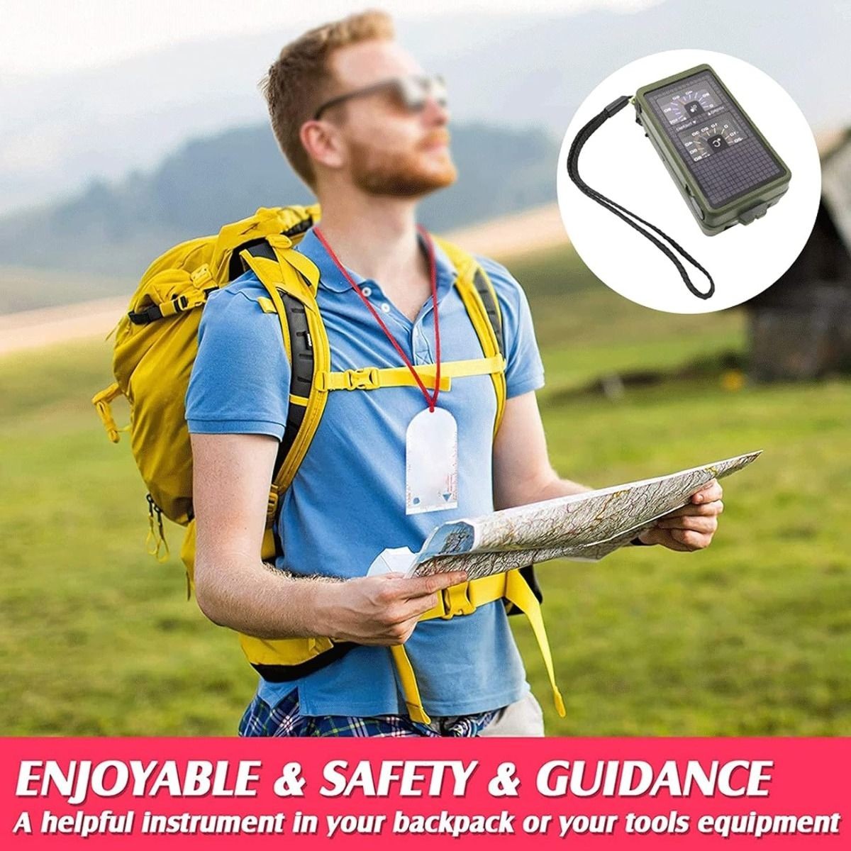 10-in-1 Tactical Survival Tool Featuring Compass,Whistle, for Outdoor Adventures