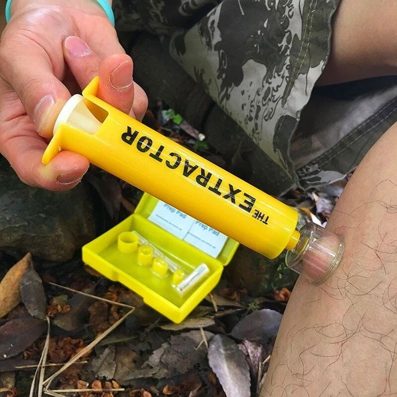 Snake Bite Bee Sting Kit First Aid Venom Extractor Suction Pump for Outdoor Camp