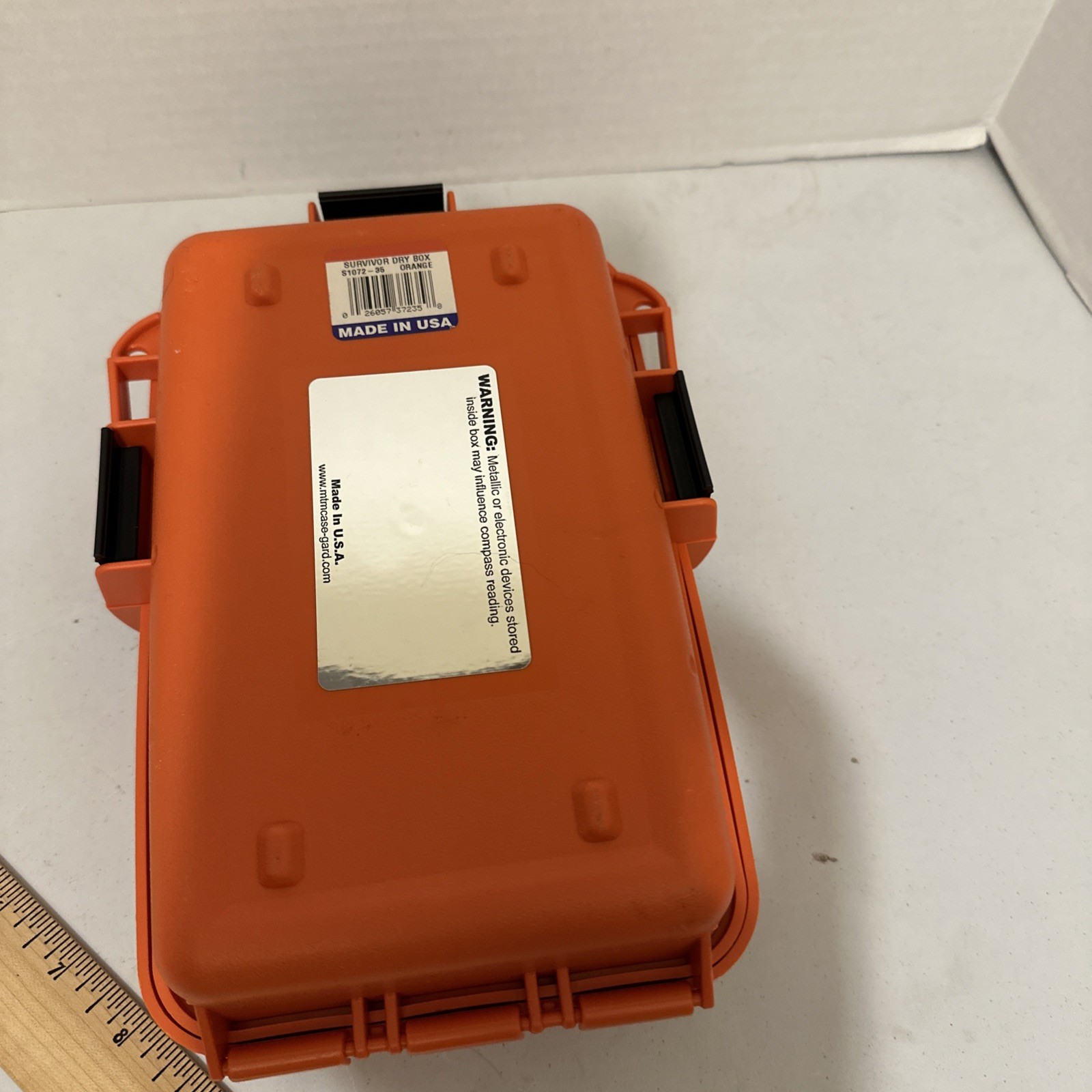 Orange MTM Survivor Dry Box with O-Ring Seal Compass Made In The Usa
