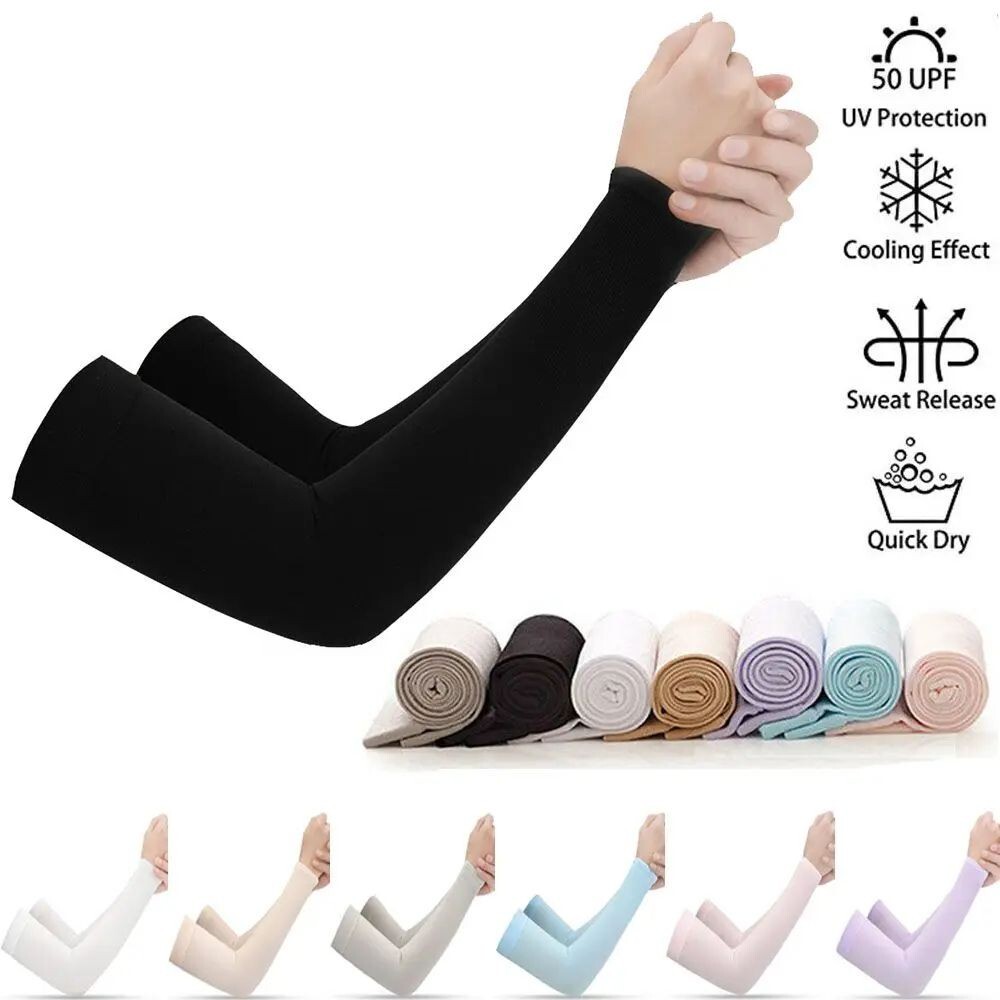 2Pcs Arm Sleeves – UV Protection, Cooling, Warm, Sports, Cycling, Running