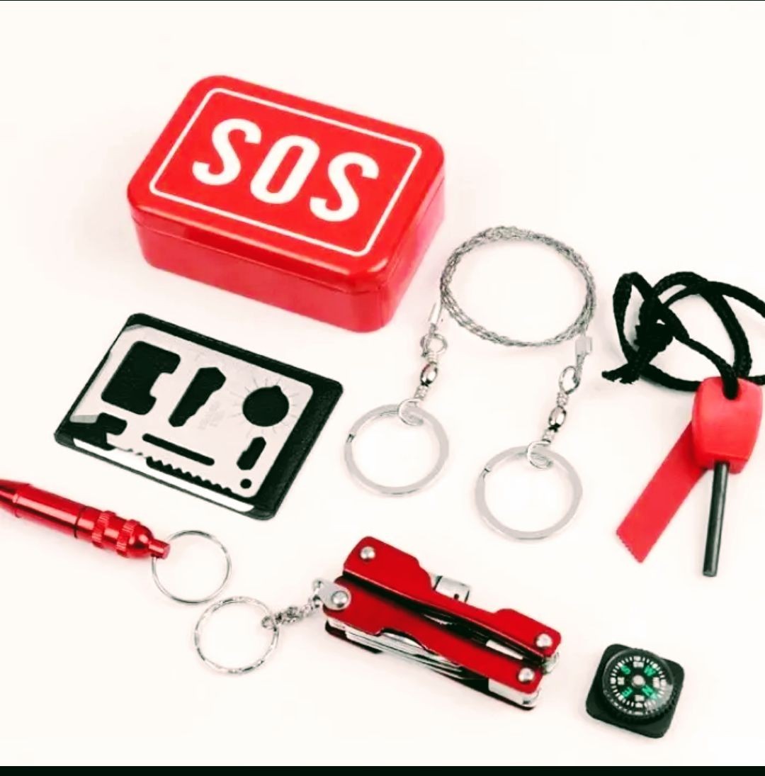 6pcs/ set Outdoor, servival kit, Wilderness Tool Set, Emergency Kit, SOS Box