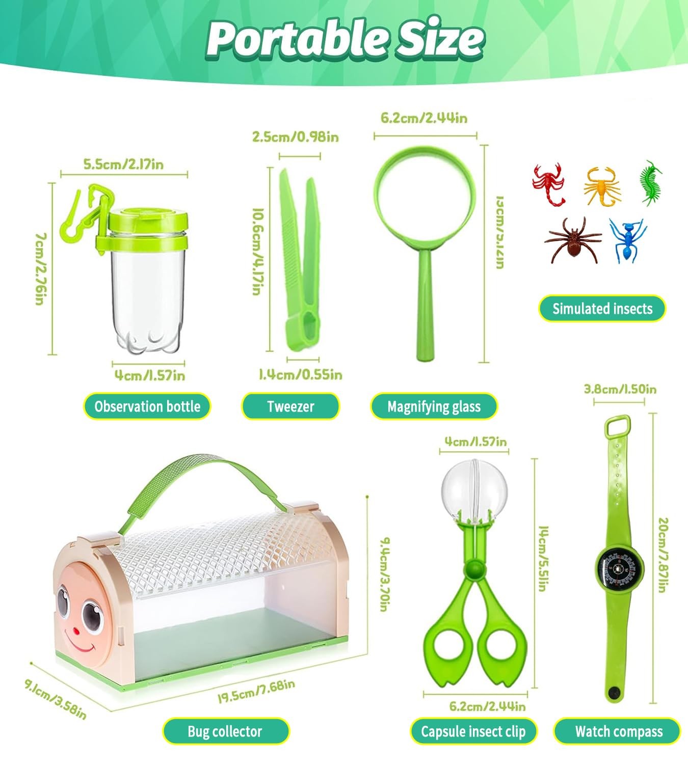 Insect Catcher Set for Kids, Insect Observation Box with Carry Handle and a…