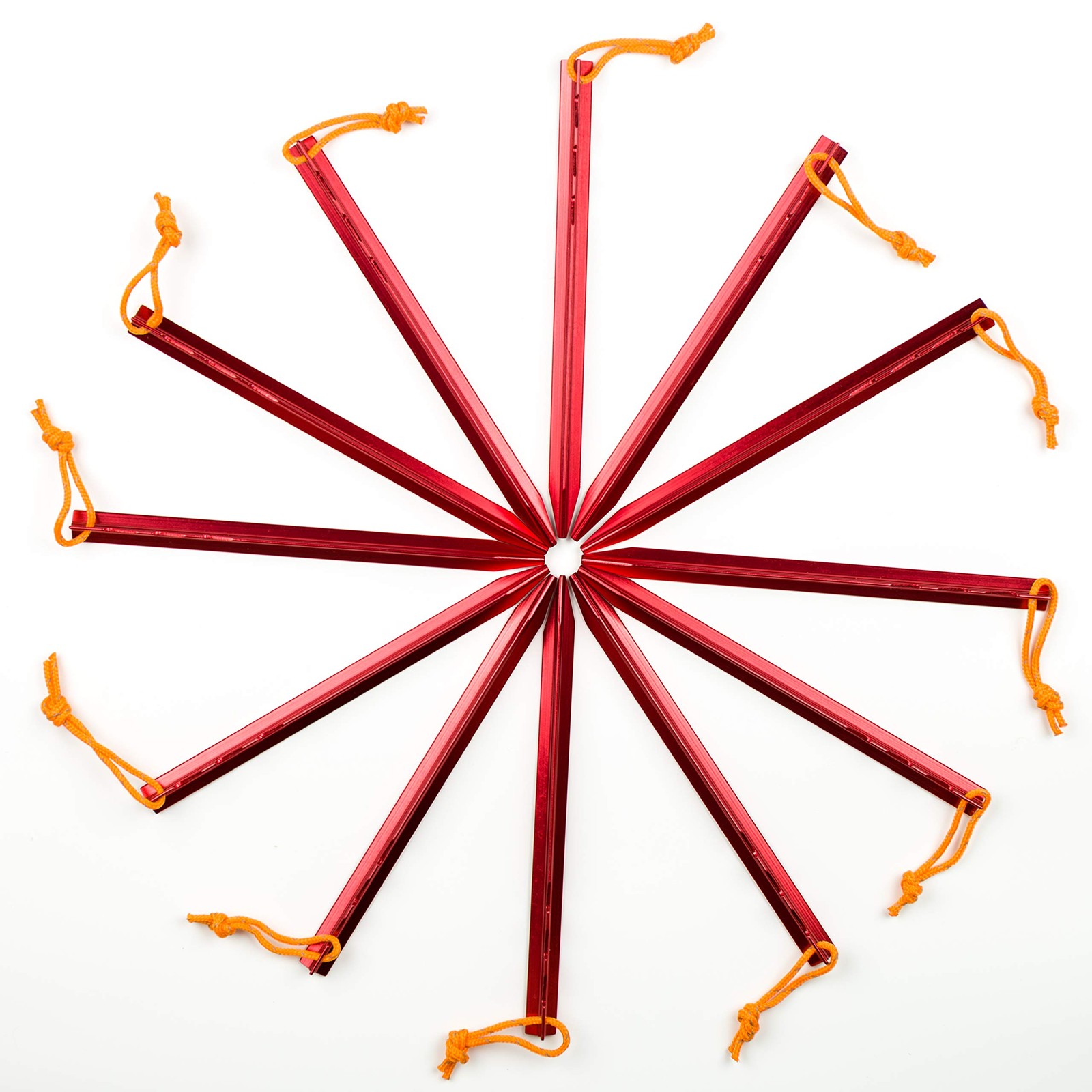Aluminum Alloy Tent Stakes Pegs, 12-Pack Ground Pegs with Red