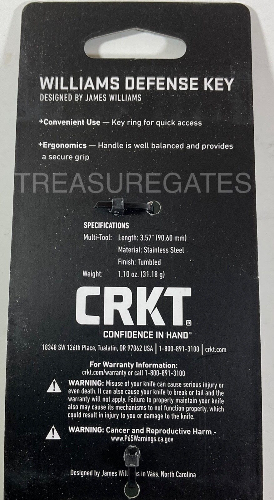 CRKT Columbia River Knife & Tool Personal Defense Tactical Key EDC SURVIVAL -NEW