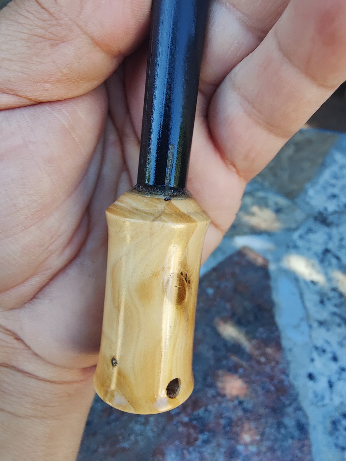 bushcraft 5″ x 1/2 ” ferrocerium rod yew wood handle | Ferro rod | mischmetal