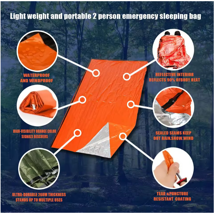 Portable Waterproof Emergency Survival Sleeping Bag Outdoor Edc Camping