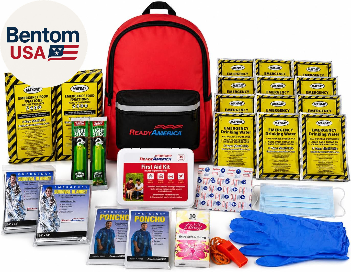 70280 72 Hour Emergency Kit, 2-Person, 3-Day Backpack, Includes First Aid Kit, S