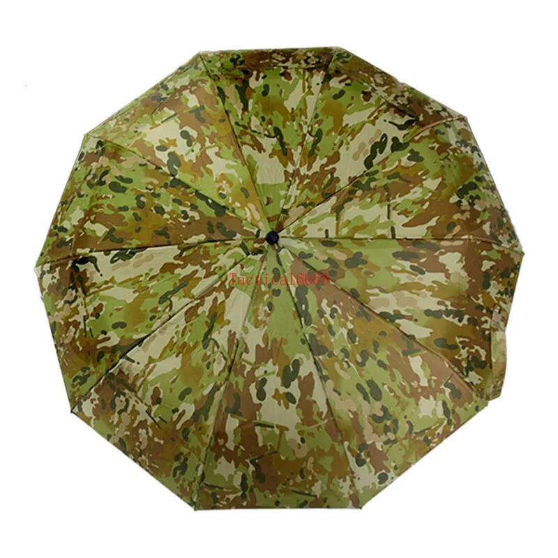 Fully Automatic Camouflage Folding Tactical Umbrella Outdoor Tactics Rain Gear