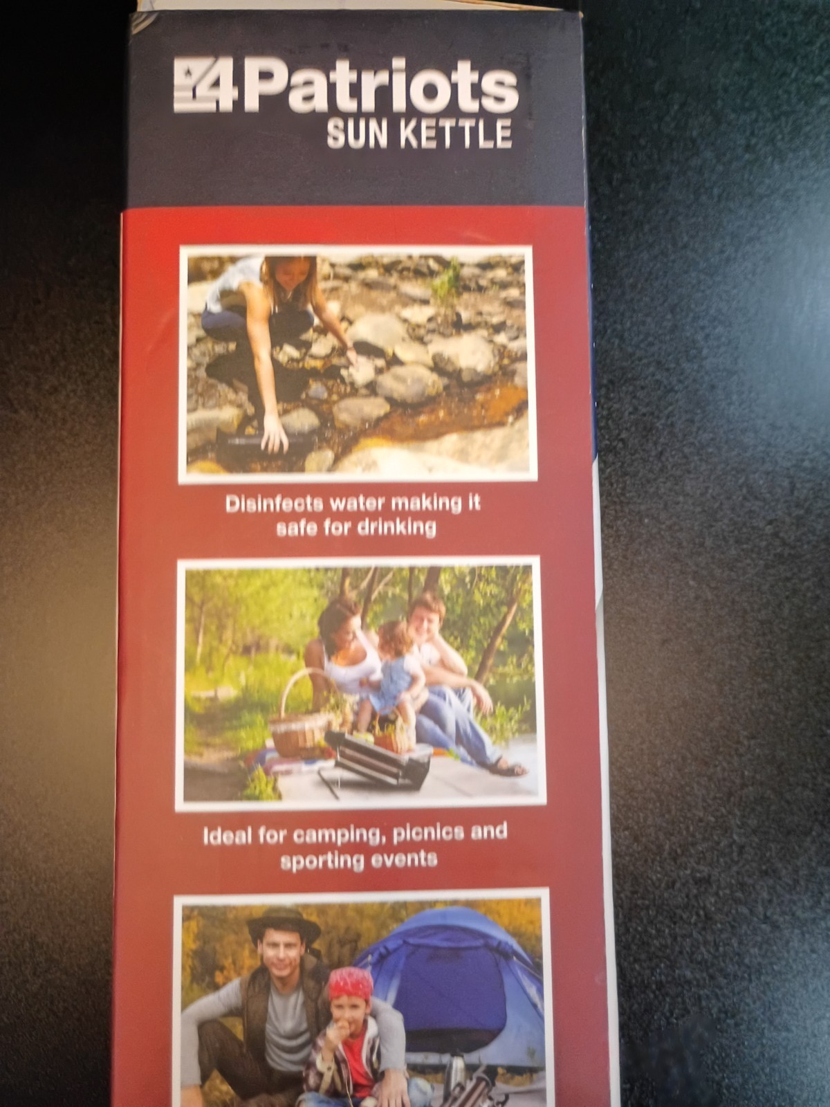4 Patriots Sun Kettle Solar Water Heater, Boil Water Without Fuel or Flames New