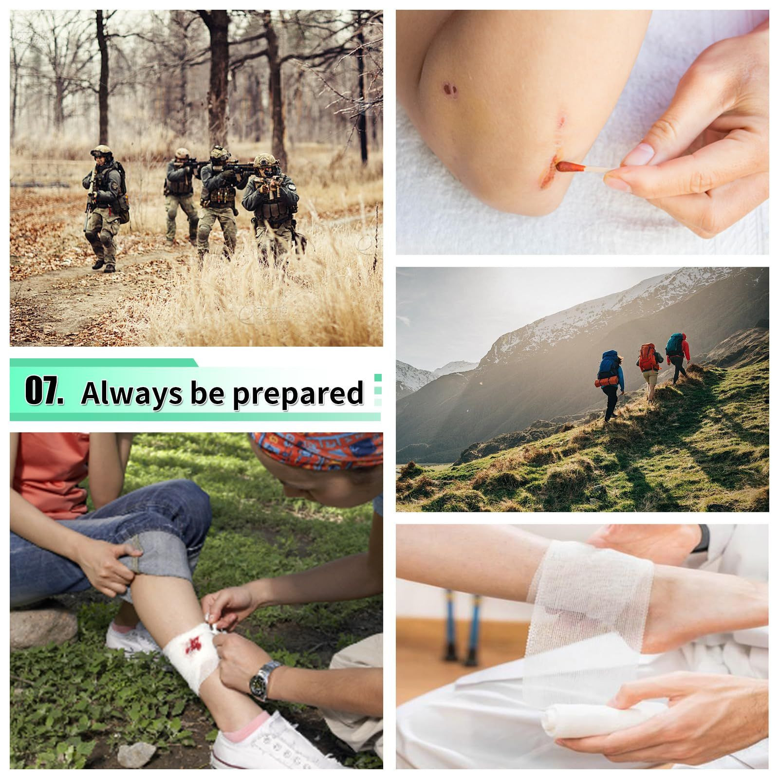 171PCS Survival First Aid Kit with Gear, Supplies, Khaki
