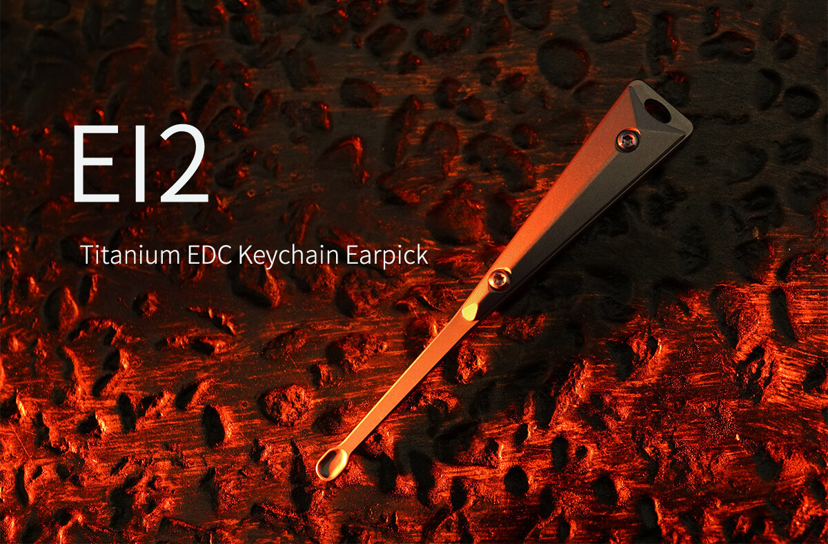 EI2 Titanium EDC Keychain Earpick,Titanium/G10, MeCarmy