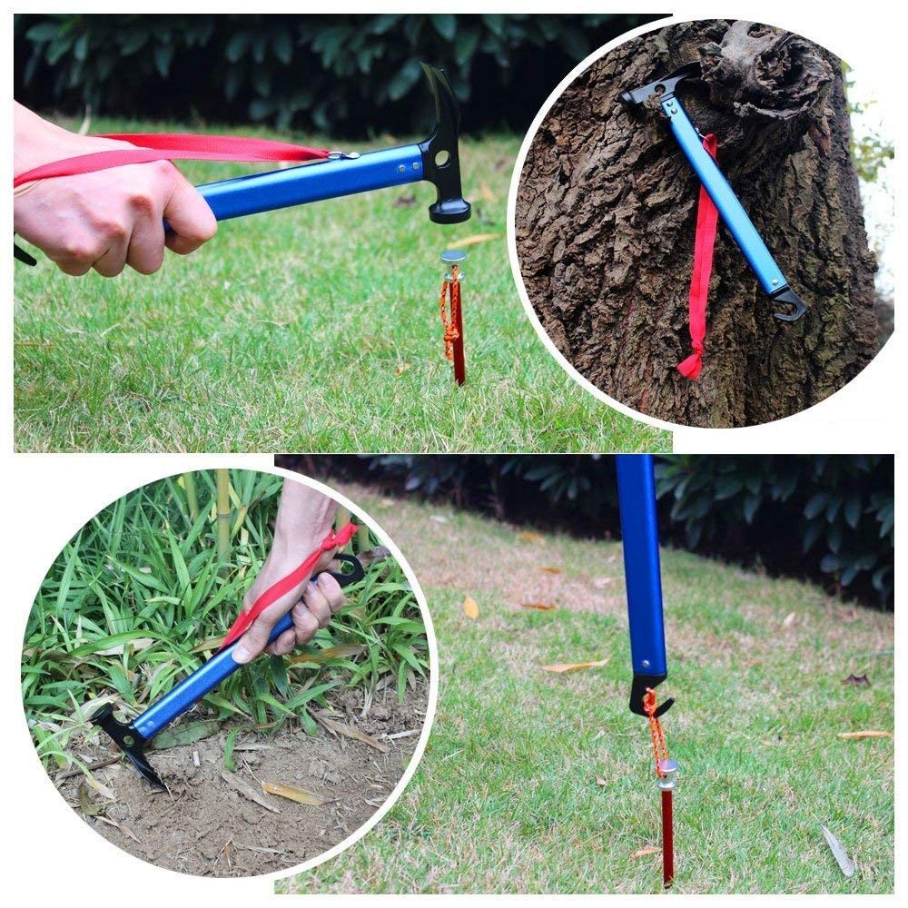 Sutekus Peg Hammer Tent Stake Remover – Lightweight Camping Orange