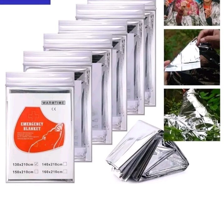 Emergency Blanket Thermal Survival Safety 7 Pack 130x210cm New